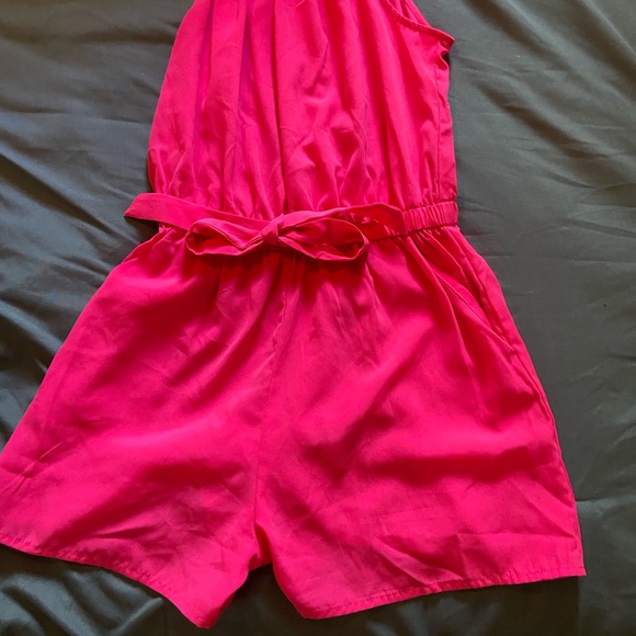 Halter Hot Pink Romper - Picture 2 of 4